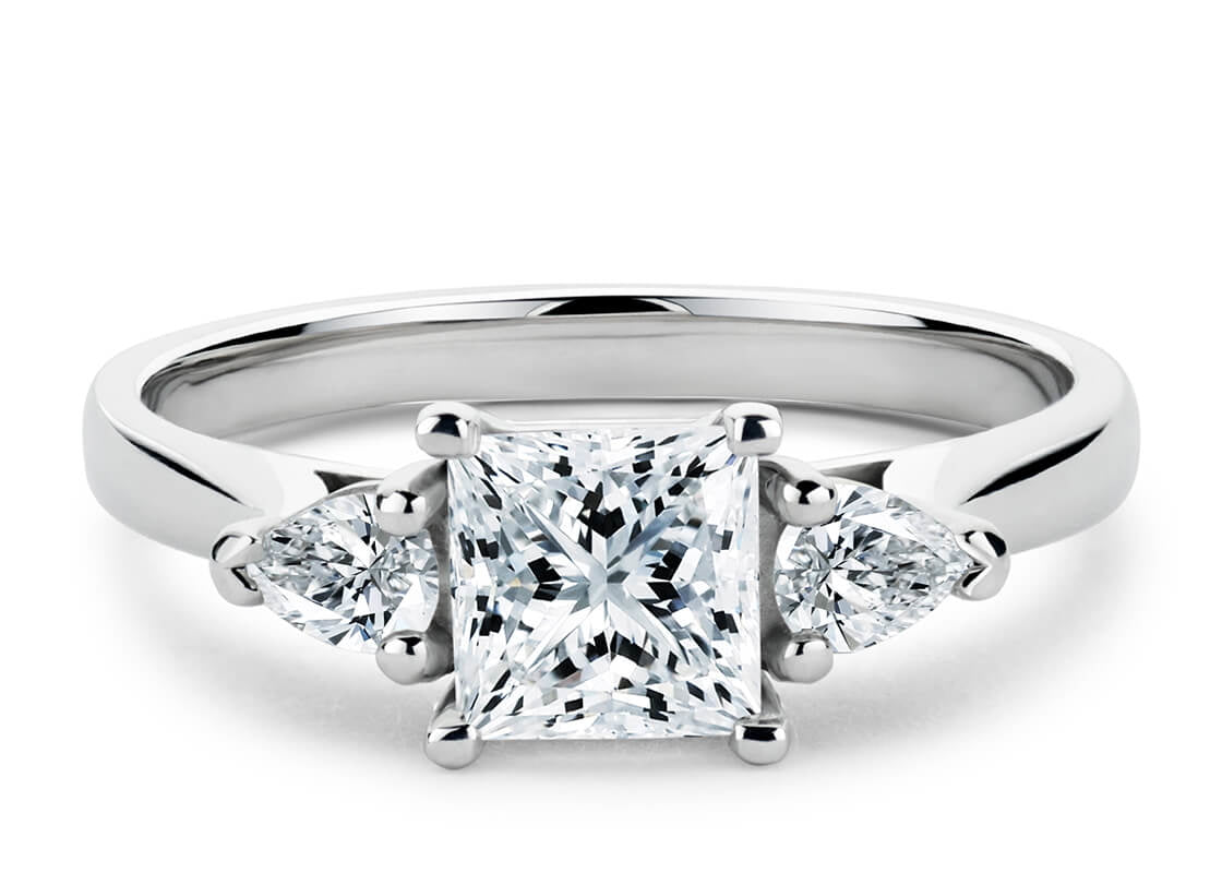 Barcelona Trilogy Platinum Princess Engagement Ring
