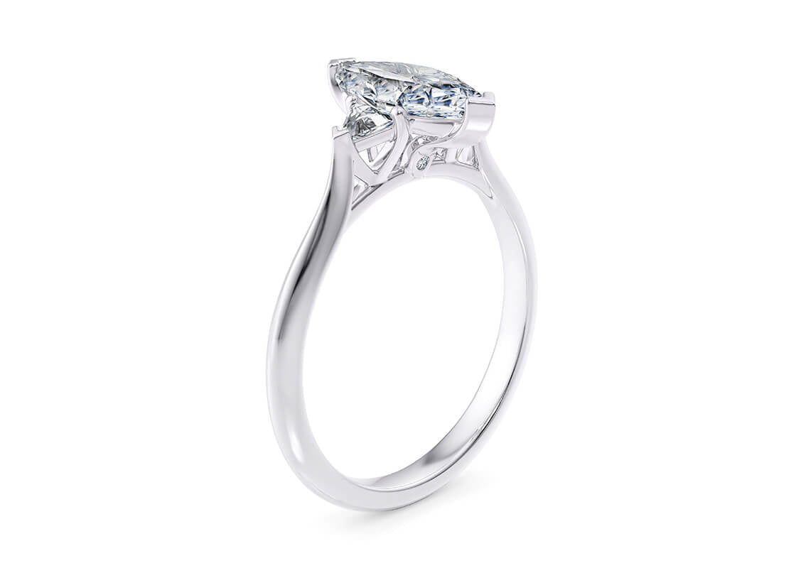 Paris Trilogy Platinum Marquise Engagement Ring
