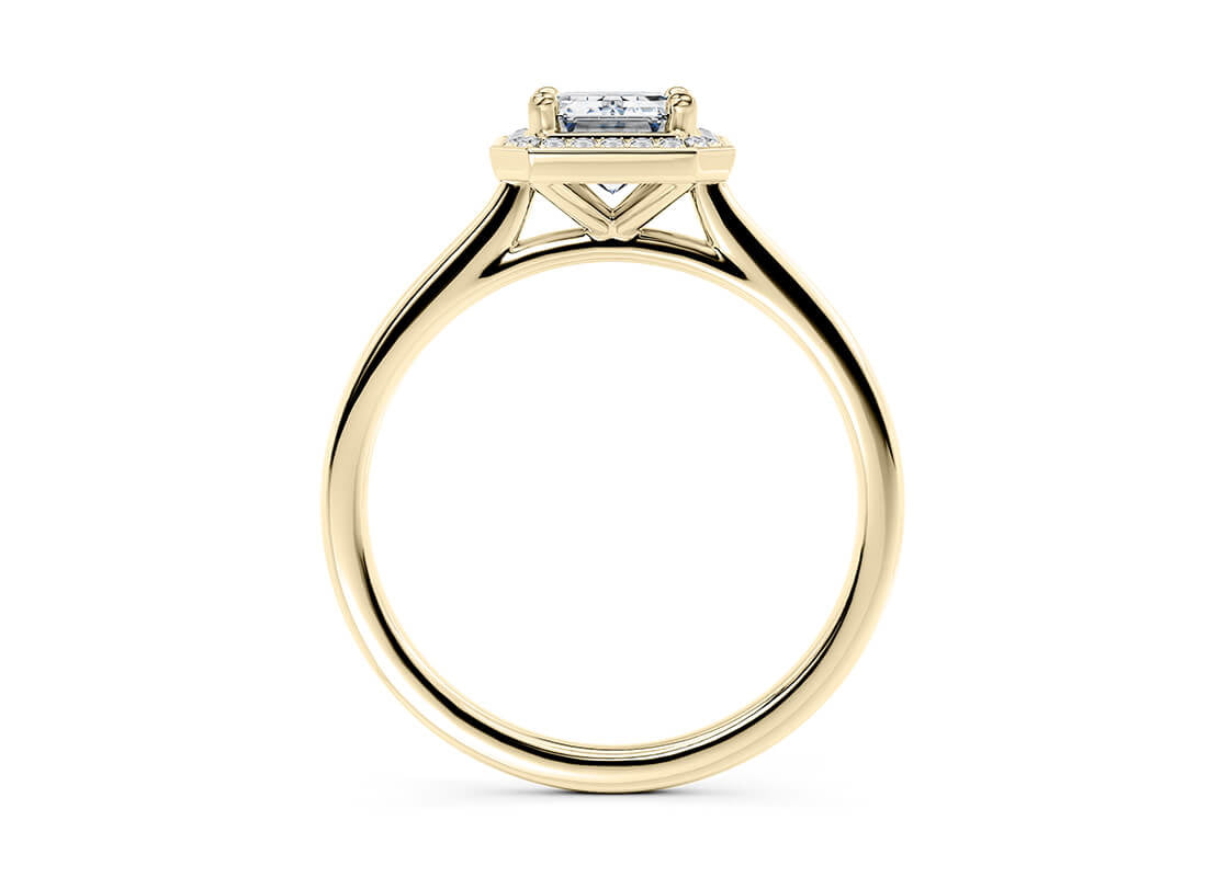 Minerva Halo Yellow Gold 18k Emerald Engagement Ring