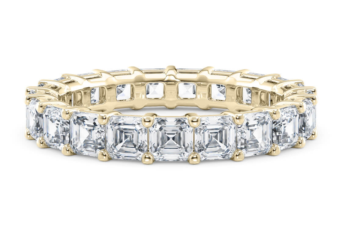 Regent Asscher Full Set Yellow Gold 18k Natural Eternity Ring