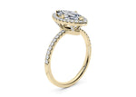 Isabella Halo Yellow Gold 18k Marquise Engagement Ring