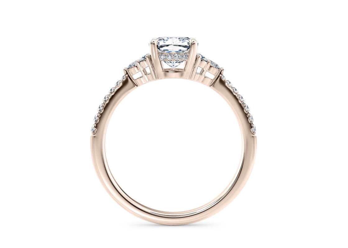 Gaia Vintage Rose Gold 18k Cushion Engagement Ring