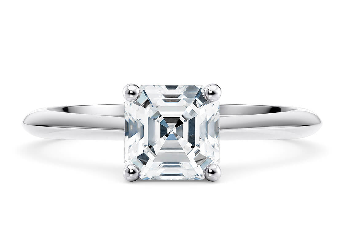 Hope Solitaire Platinum Asscher Engagement Ring