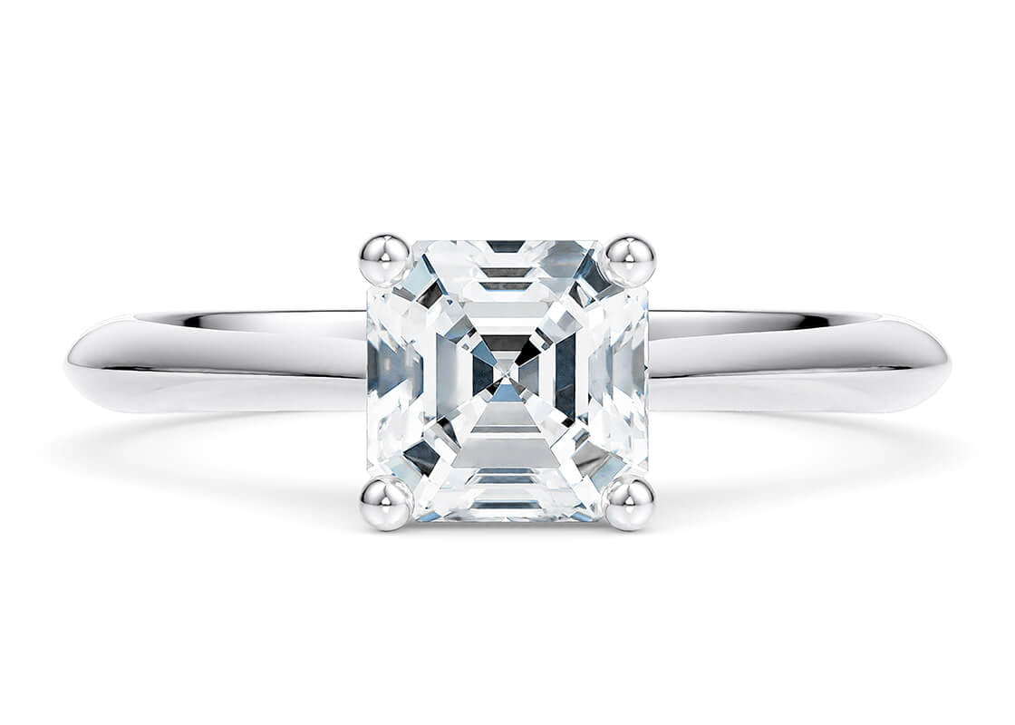 Iris Solitaire Platinum Asscher Engagement Ring