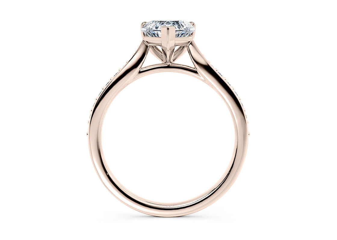 Victoria Diamond Band Rose Gold 18k Heart Engagement Ring