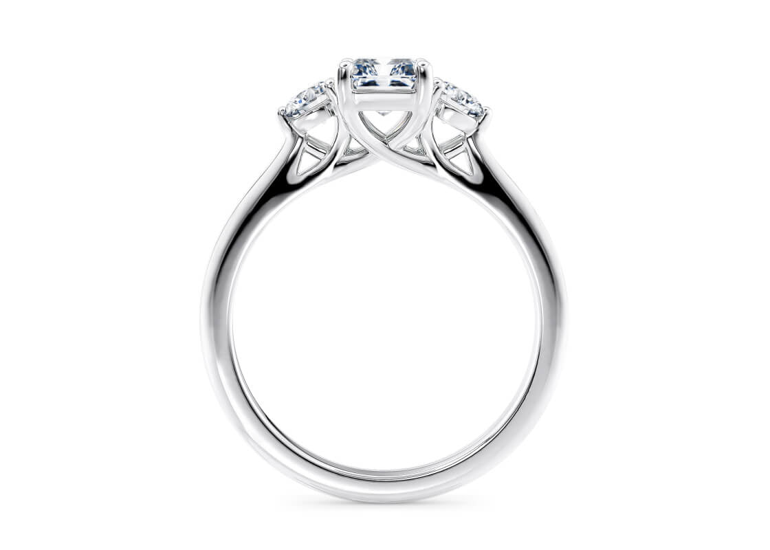 Valencia Trilogy Platinum Radiant Engagement Ring