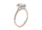 Aphrodite Halo Rose Gold 18k Oval Engagement Ring
