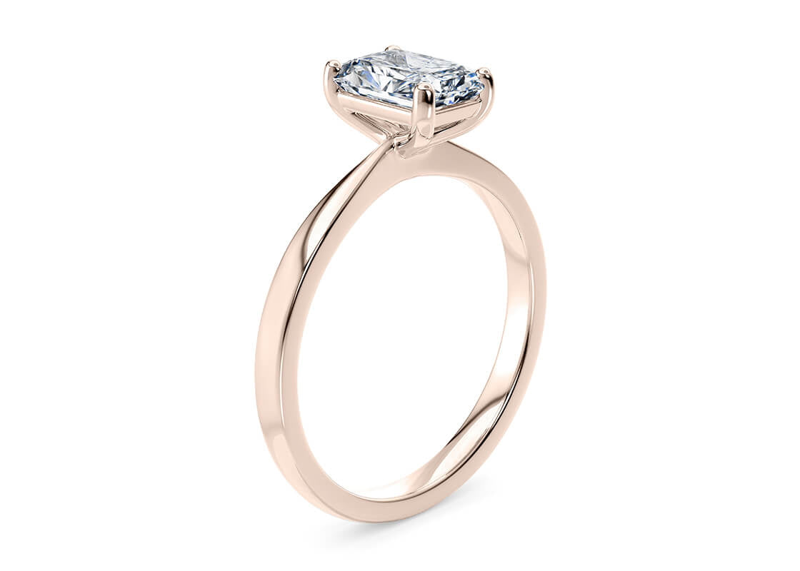 Delicacy Solitaire Rose Gold 18k Radiant Engagement Ring