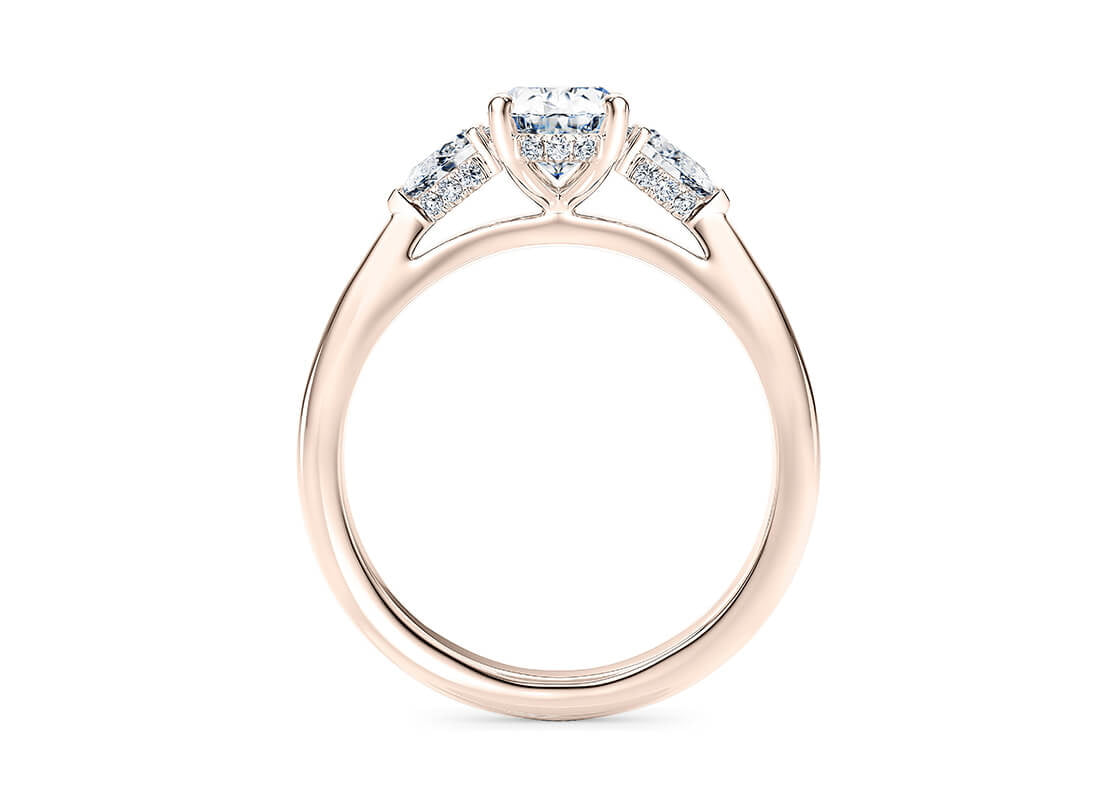 Florence Trilogy Rose Gold 18k Oval Engagement Ring