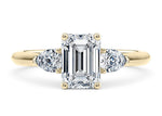 Florence Trilogy Yellow Gold 18k Emerald Engagement Ring