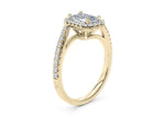 Kew Halo Yellow Gold 18k Emerald Engagement Ring