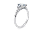 Imperia Trilogy Platinum Emerald Engagement Ring