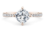 Asteria Compass Diamond Band Rose Gold 18k Cushion Engagement Ring
