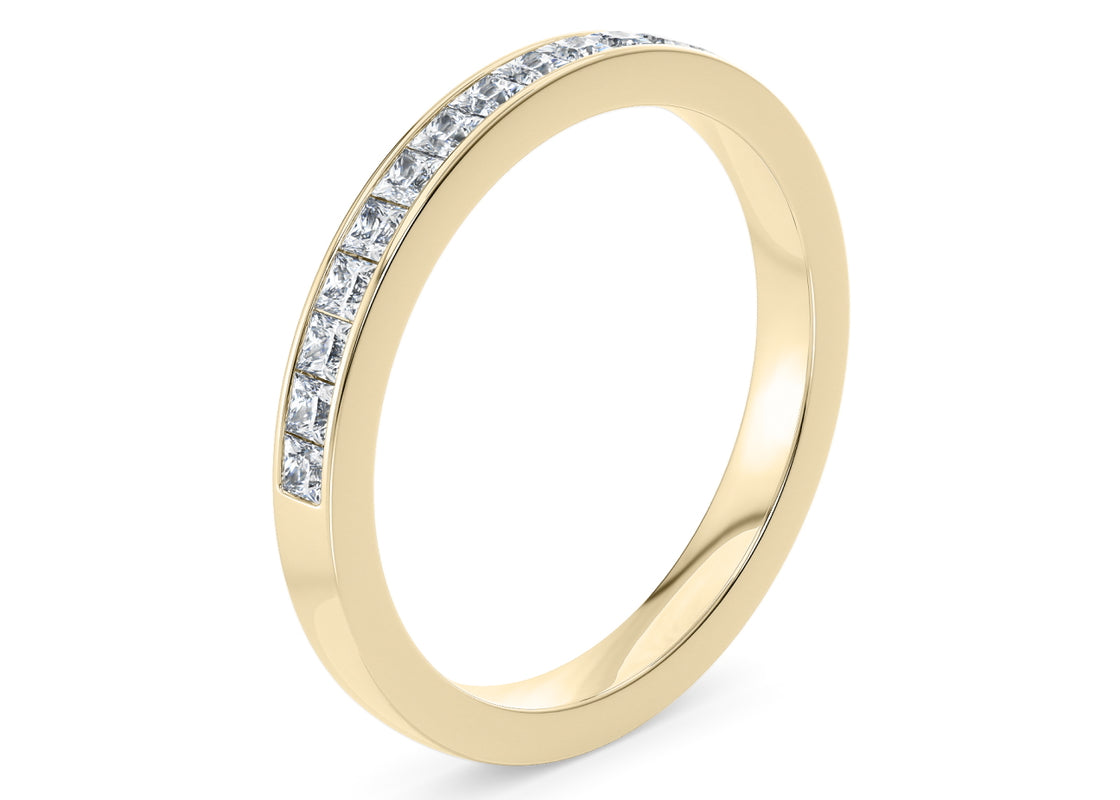 Aurora Yellow Gold 18k Half Set Eternity Ring