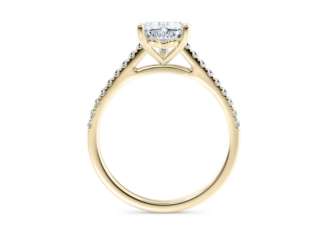 1477 Vintage Yellow Gold 18k Heart Engagement Ring