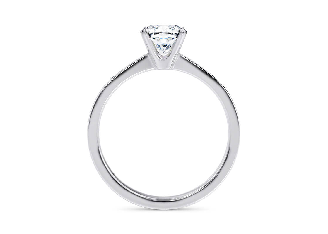 Delicacy Vintage Platinum Cushion Engagement Ring