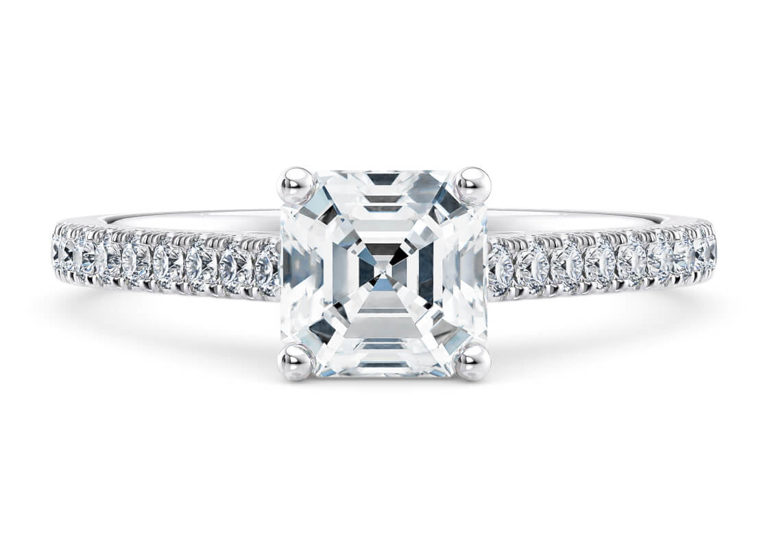 1477 Vintage Platinum Asscher Engagement Ring