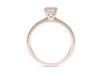 Aria Diamond Band Rose Gold 18k Emerald Engagement Ring