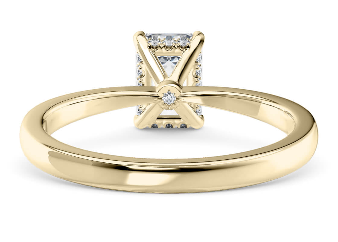 Starlight Solitaire Yellow Gold 18k Emerald Engagement Ring