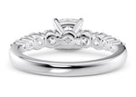 Lyra Diamond Band Platinum Cushion Engagement Ring