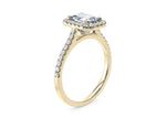 Aphrodite Halo Yellow Gold 18k Emerald Engagement Ring
