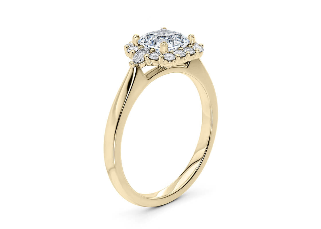 Hampstead Halo Yellow Gold 18k Asscher Engagement Ring
