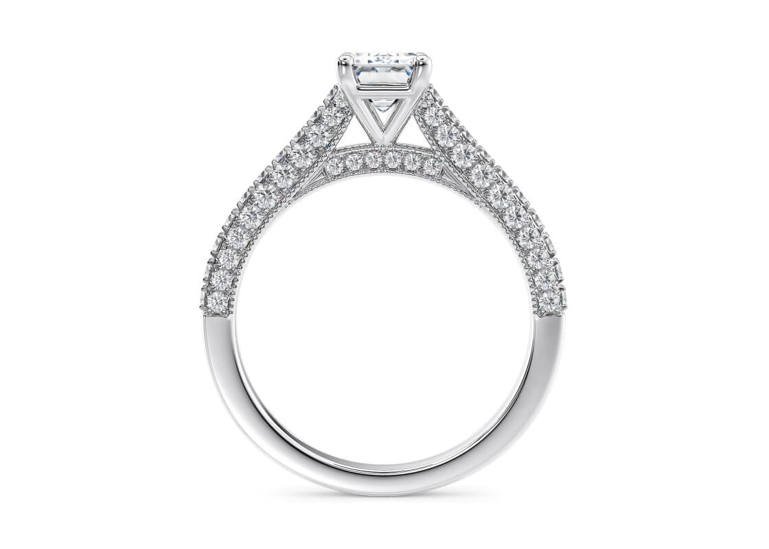 Bloomsbury Vintage Platinum Emerald Engagement Ring