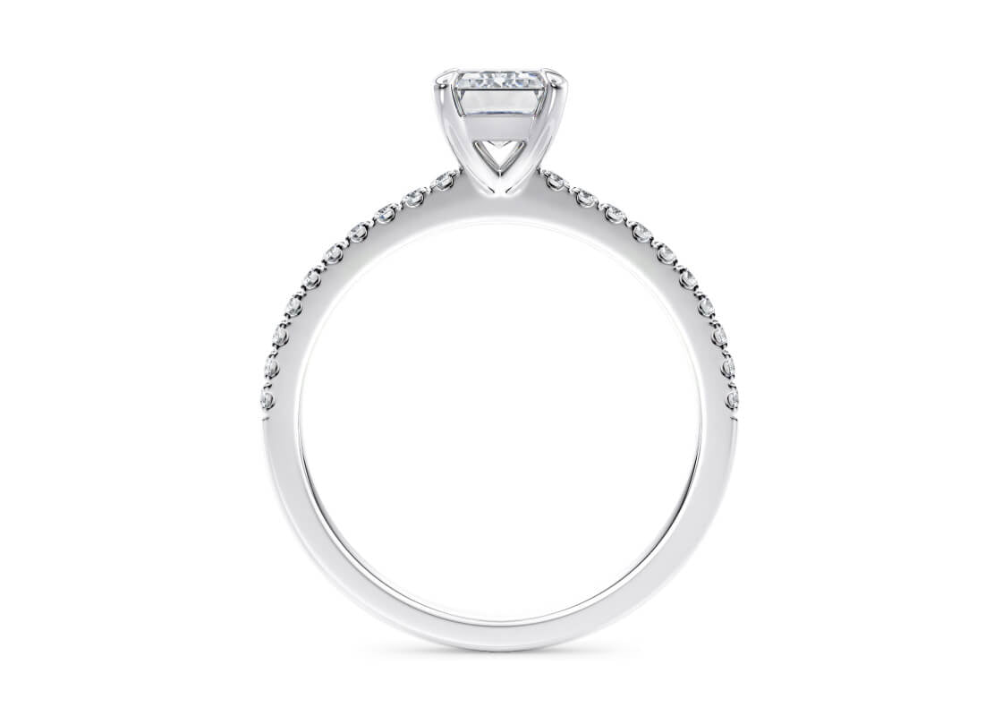 Aria Diamond Band White Gold 18k Emerald Engagement Ring