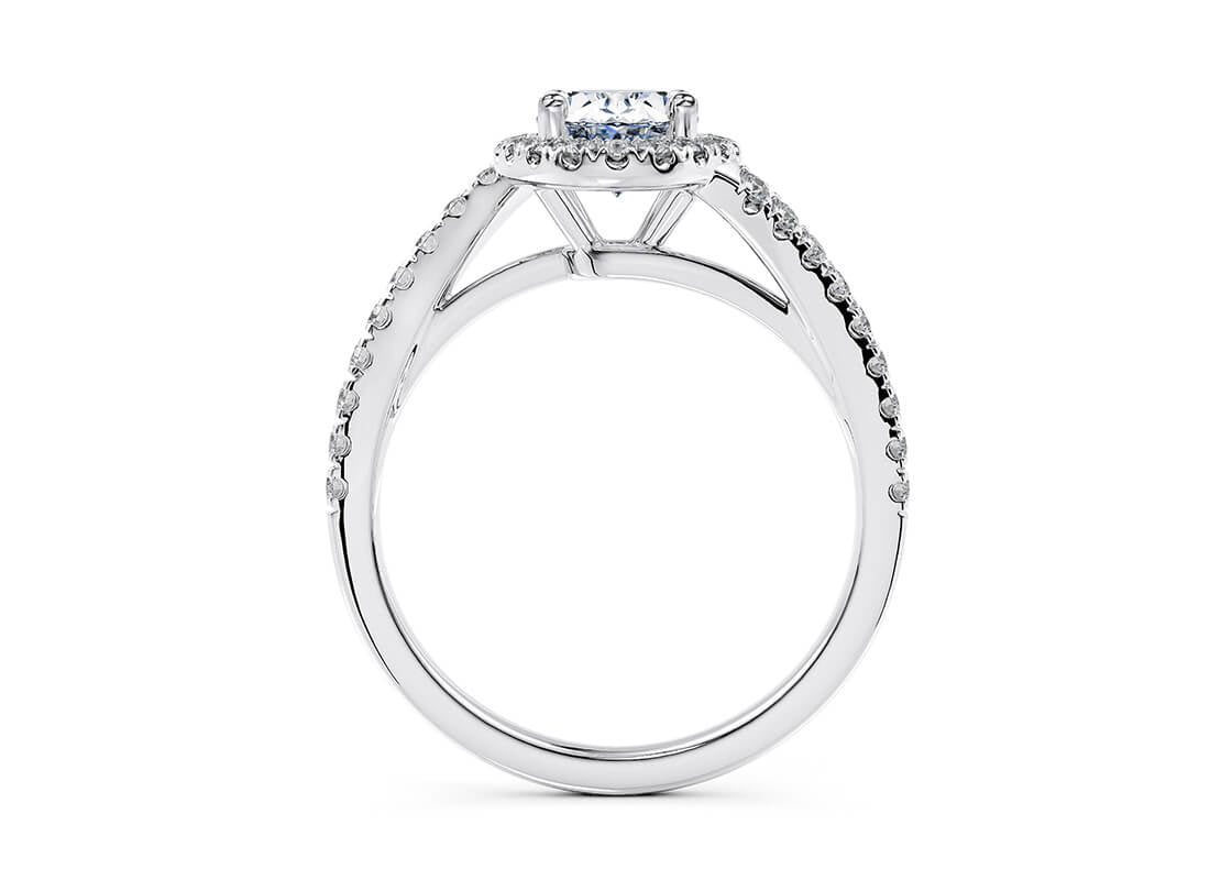 Kew Halo Platinum Oval Engagement Ring