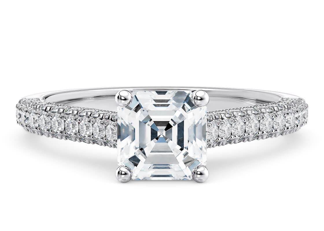 Bloomsbury Vintage Platinum Asscher Engagement Ring