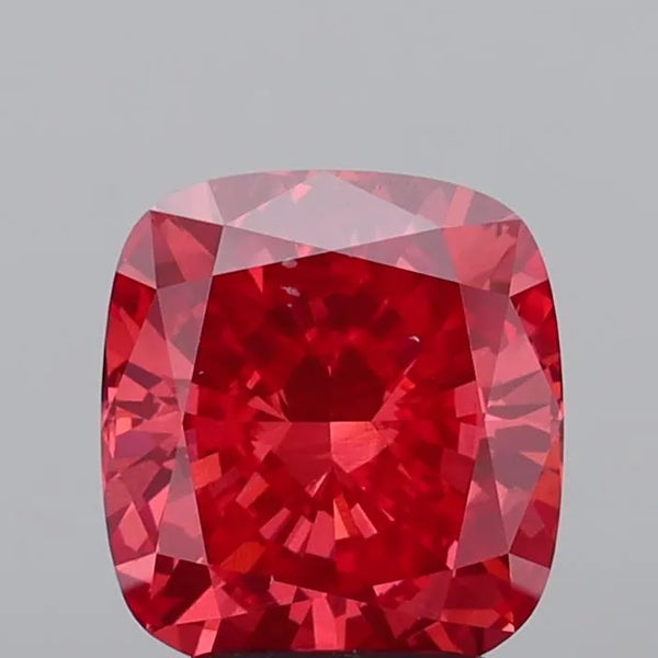 3.02ct Cushion modified Lab Grown Diamond (Colour Fancy Vivid Red, Clarity VS2, IGI Certified)