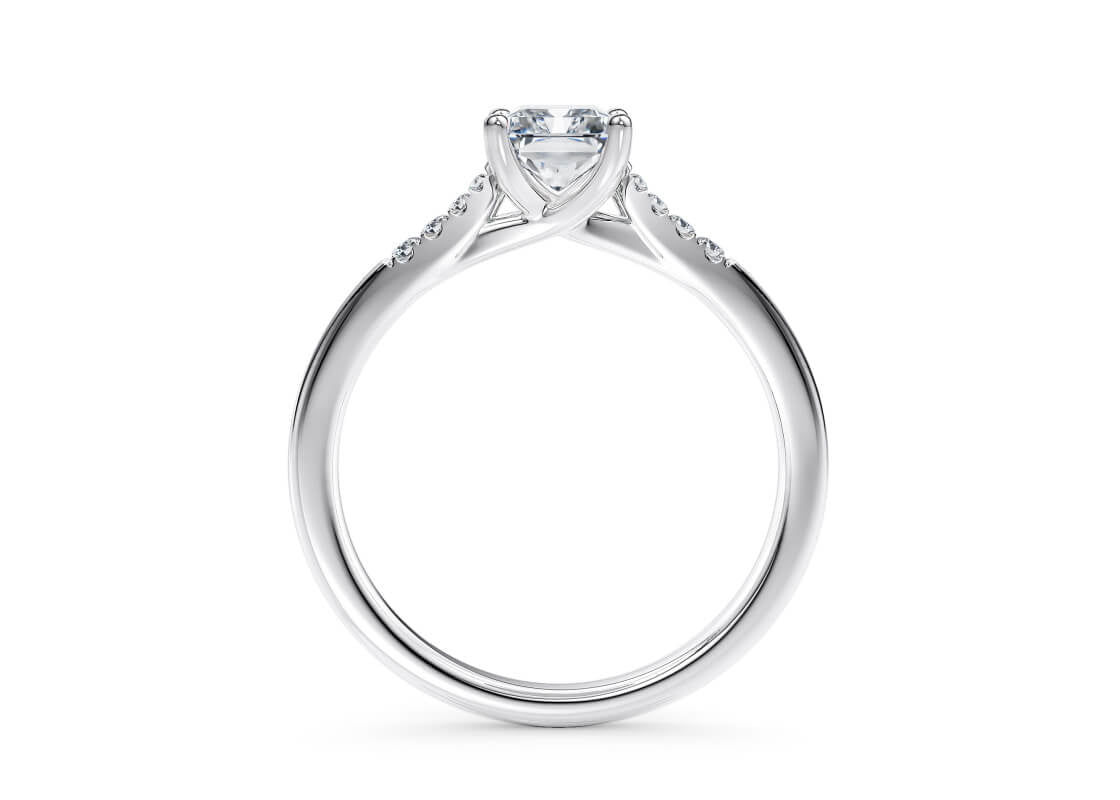 Thea Diamond Band Platinum Radiant Engagement Ring