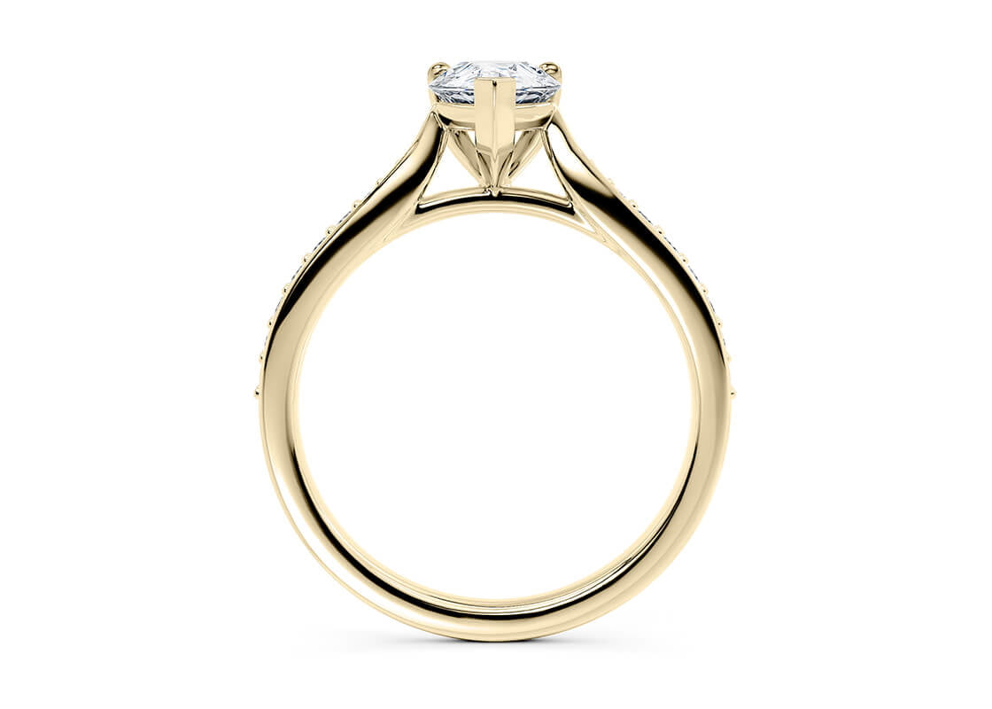 Victoria Diamond Band Yellow Gold 18k Pear Engagement Ring