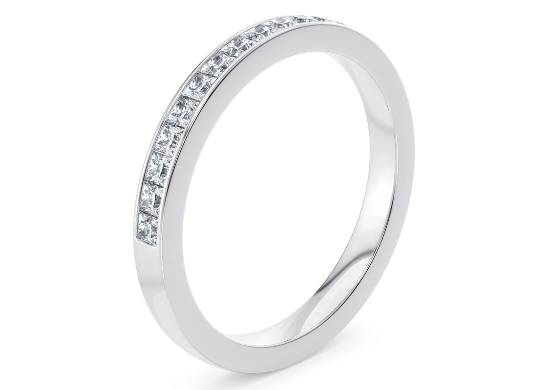 Aurora White Gold 18k Half Set Eternity Ring