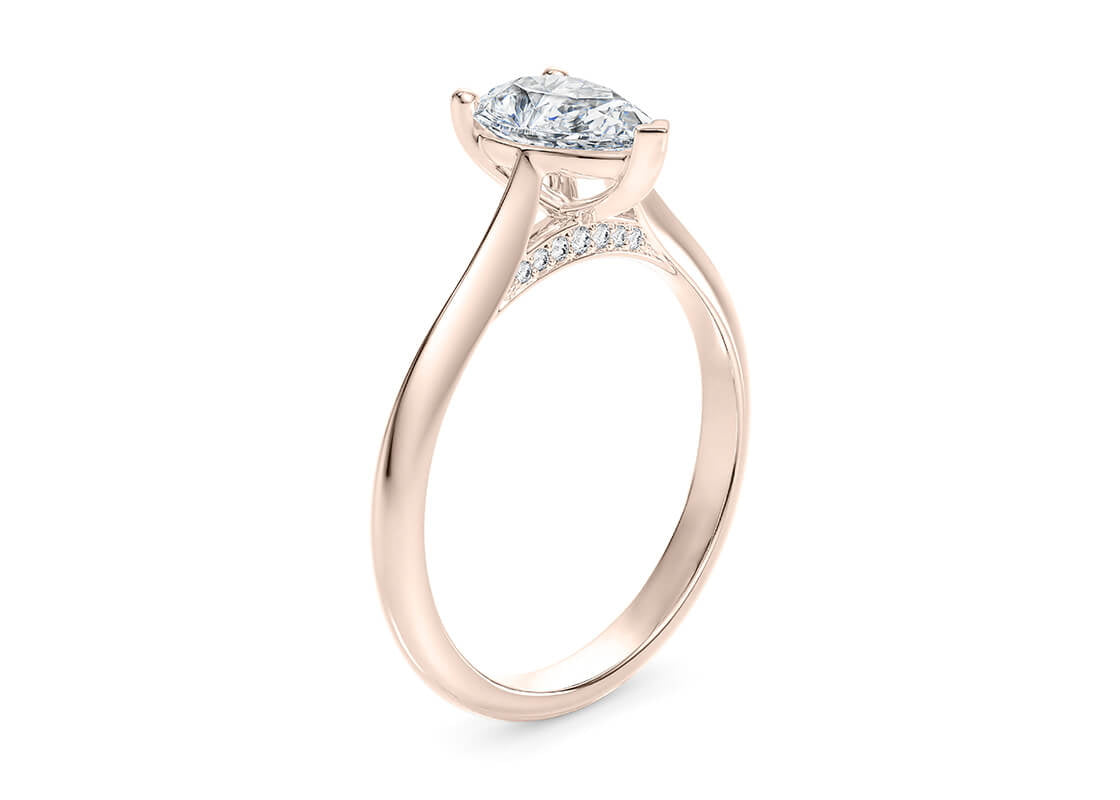 Iris Solitaire Rose Gold 18k Pear Engagement Ring