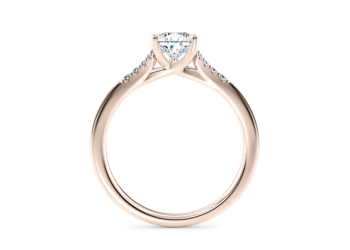 Thea Diamond Band Rose Gold 18k Pear Engagement Ring