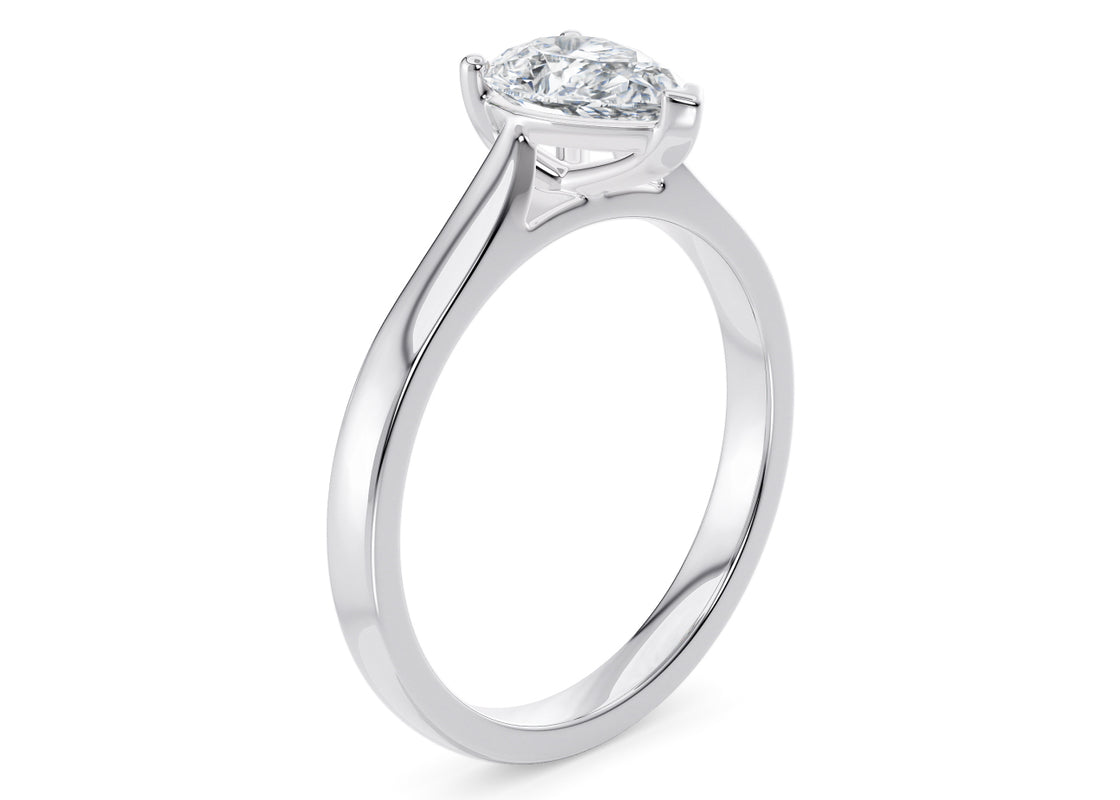 Contour Solitaire Platinum Pear Engagement Ring