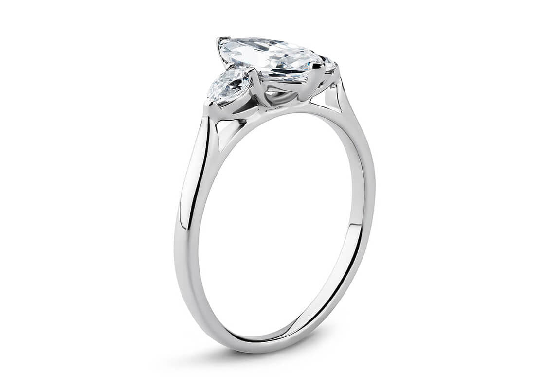 Barcelona Trilogy Platinum Marquise Engagement Ring