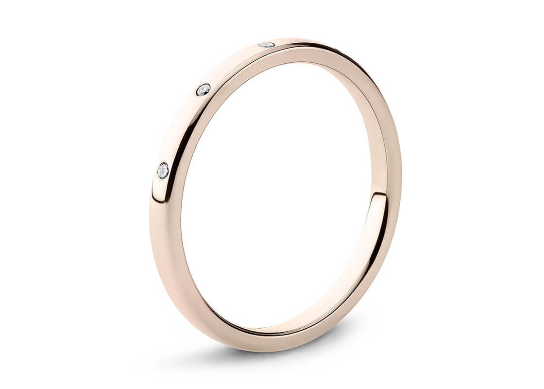 5 stones Rose Gold 18k Wedding Band