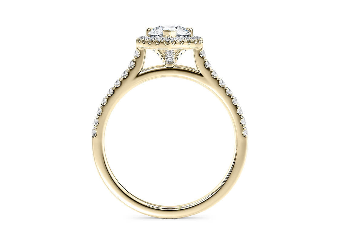 Aphrodite Halo Yellow Gold 18k Pear Engagement Ring