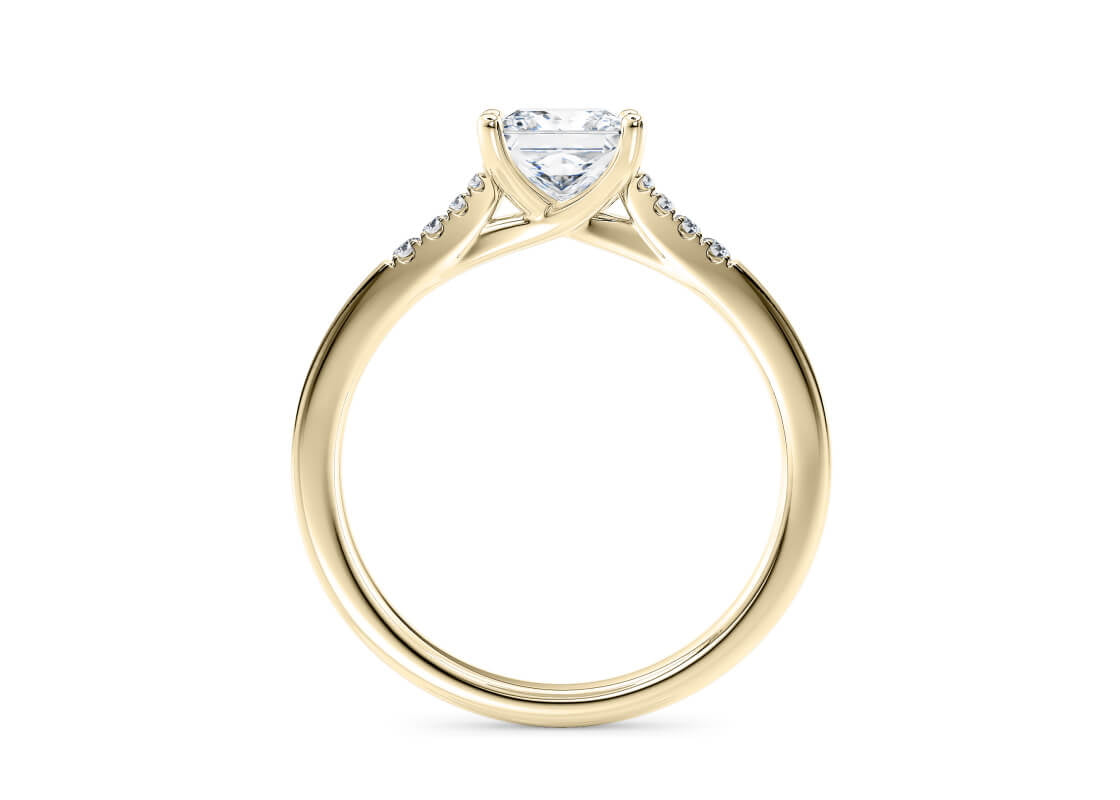 Thea Diamond Band Yellow Gold 18k Princess Engagement Ring