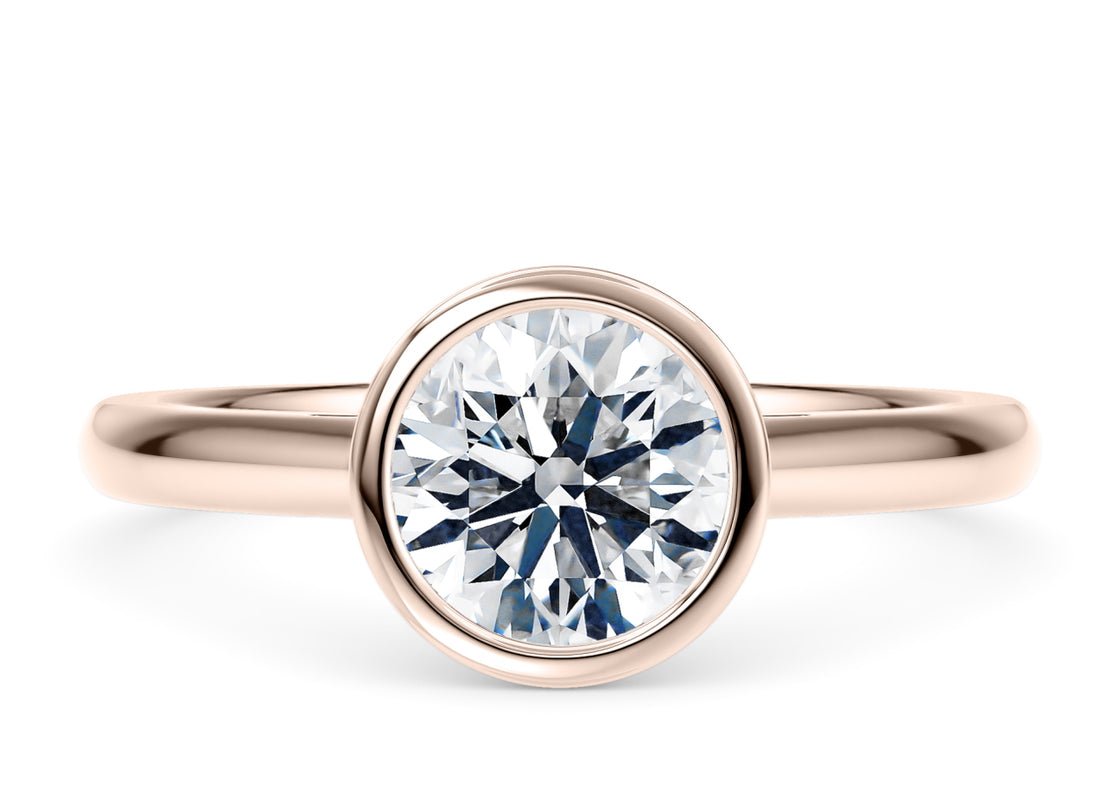 Luna Solitaire Rose Gold 18k Round Engagement Ring