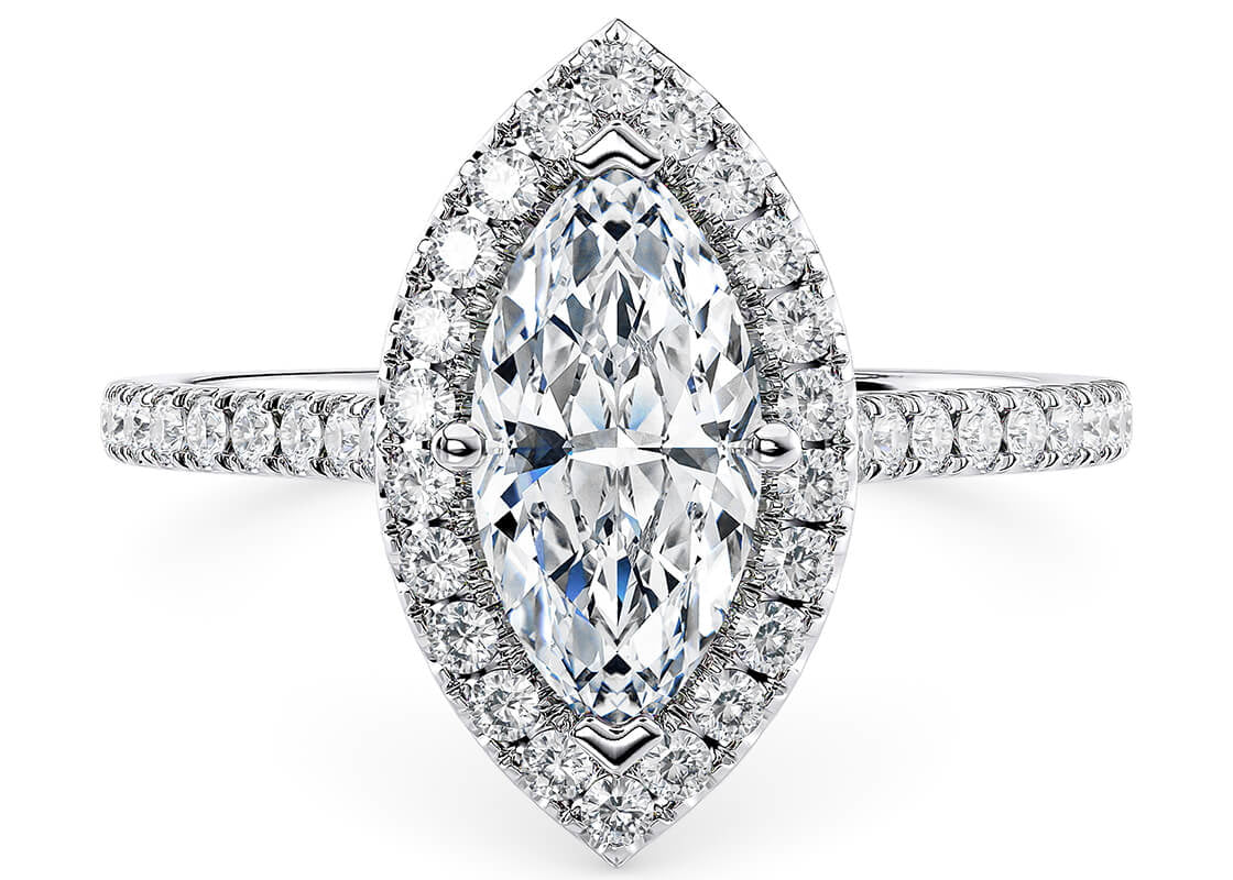 Aphrodite Halo Platinum Marquise Engagement Ring