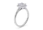 Minerva Halo Platinum Cushion Engagement Ring