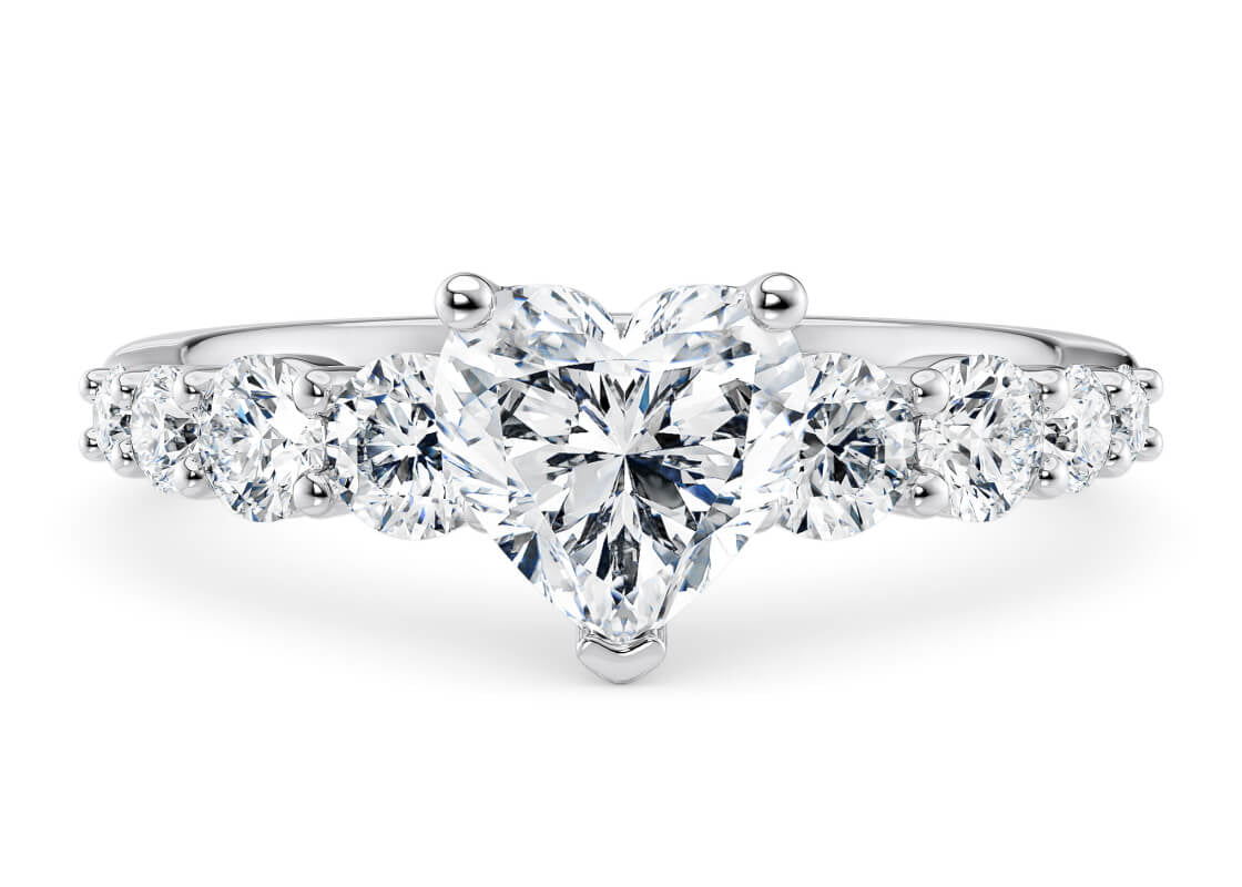 Lyra Diamond Band Platinum Heart Engagement Ring