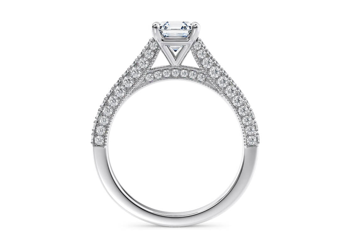 Bloomsbury Vintage Platinum Asscher Engagement Ring