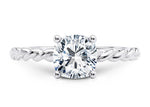 Ascot Solitaire Platinum Cushion Engagement Ring