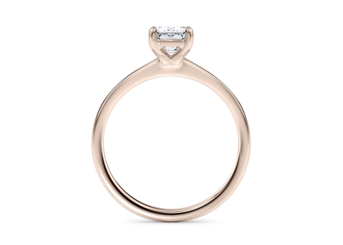 1477 Classic Solitaire Rose Gold 18k Emerald Engagement Ring