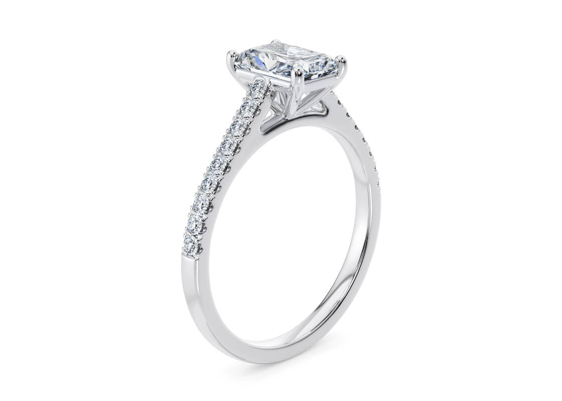 1477 Vintage Platinum Radiant Engagement Ring