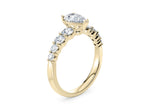 Lyra Diamond Band Yellow Gold 18k Pear Engagement Ring